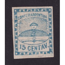 ARGENTINA 1858 GJ 3h ESTAMPILLA NUEVA CON GOMA VARIEDAD CATALOGADA U$ 100